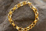 22k gold bracelet//gold link bracelet//22k chain bracelet//women gold bracelet//handmade link artisan bracelet//artisan gold 22k bracelet