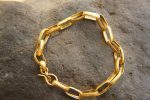 22k gold bracelet//gold link bracelet//22k chain bracelet//women gold bracelet//handmade link artisan bracelet//artisan gold 22k bracelet