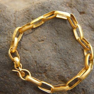 22k gold bracelet//gold link bracelet//22k chain bracelet//women gold bracelet//handmade link artisan bracelet//artisan gold 22k bracelet