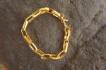 22k gold bracelet//gold link bracelet//22k chain bracelet//women gold bracelet//handmade link artisan bracelet//artisan gold 22k bracelet