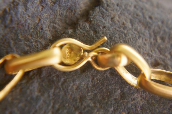 22k gold bracelet//gold link bracelet//22k chain bracelet//women gold bracelet//handmade link artisan bracelet//artisan gold 22k bracelet
