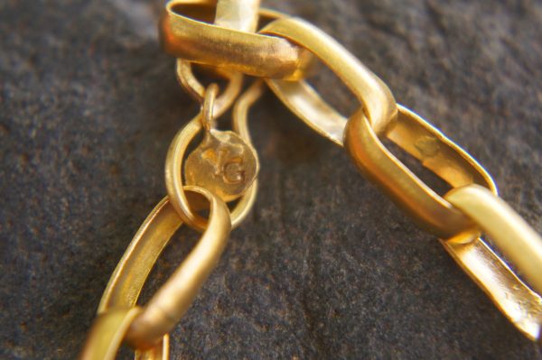 22k gold bracelet//gold link bracelet//22k chain bracelet//women gold bracelet//handmade link artisan bracelet//artisan gold 22k bracelet