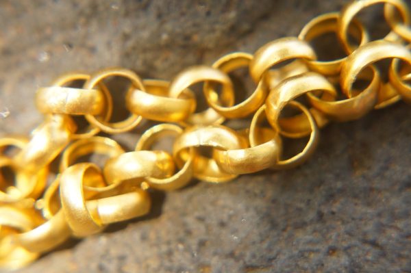 22k gold bracelet//gold link bracelet//22k chain bracelet//women gold bracelet//handmade link artisan bracelet//artisan gold 22k bracelet