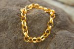 22k gold bracelet//gold link bracelet//22k chain bracelet//women gold bracelet//handmade link artisan bracelet//artisan gold 22k bracelet