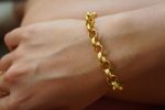 22k gold bracelet//gold link bracelet//22k chain bracelet//women gold bracelet//handmade link artisan bracelet//artisan gold 22k bracelet
