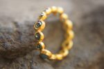 blue diamonds ring//24k gold diamonds ring//24k diamond engagement//24k gold engagement//artisan blue diamonds ring//boho engagement ring