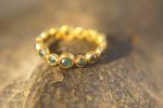 blue diamonds ring//24k gold diamonds ring//24k diamond engagement//24k gold engagement//artisan blue diamonds ring//boho engagement ring