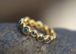 blue diamonds ring//24k gold diamonds ring//24k diamond engagement//24k gold engagement//artisan blue diamonds ring//boho engagement ring