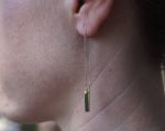 long threaders//24k gold green tourmaline crystal threaders earrings//gold green gem threaders earrings//unique artisan threader earrings