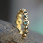 blue diamonds ring//24k gold diamonds ring//24k diamond engagement//24k gold engagement//artisan blue diamonds ring//boho engagement ring