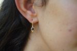 24k gold Iolite earring//blue gold Earrings//Gold Dangle Iolite Earrings//dangle gold earrings//24k gold earrings//artisan organic