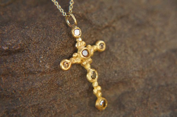 24k cross//gold diamond cross//gold artisan cross//diamond gold cross pendant//diamond gold cross//24k gold cross //artisan gold cross