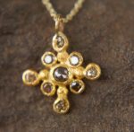 24k cross//gold diamond cross//gold artisan cross//diamond gold cross pendant//diamond gold cross//24k gold cross //artisan gold cross