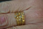 22k gold diamond stacking//gold diamond ring//handmade one of a kind//boho engagement ring//22k gold nugget ring//gold diamond stacking ring
