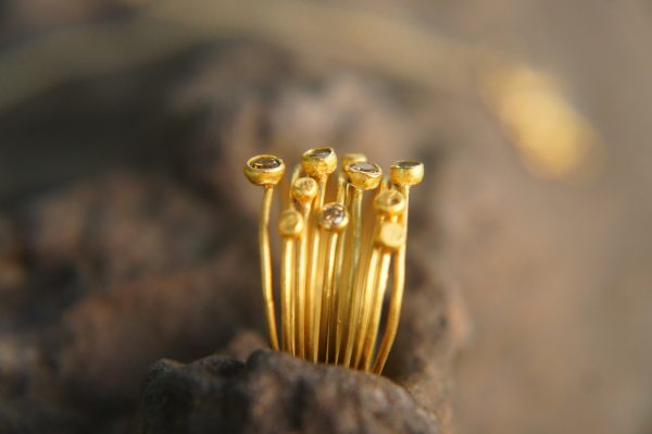 22k gold diamond stacking//gold diamond ring//handmade one of a kind//boho engagement ring//22k gold nugget ring//gold diamond stacking ring