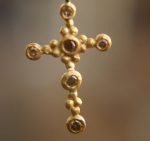 24k cross//gold diamond cross//gold artisan cross//diamond gold cross pendant//diamond gold cross//24k gold cross //artisan gold cross