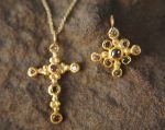 24k cross//gold diamond cross//gold artisan cross//diamond gold cross pendant//diamond gold cross//24k gold cross //artisan gold cross