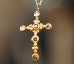 24k cross//gold diamond cross//gold artisan cross//diamond gold cross pendant//diamond gold cross//24k gold cross //artisan gold cross