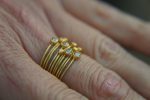 22k gold diamond stacking//gold diamond ring//handmade one of a kind//boho engagement ring//22k gold nugget ring//gold diamond stacking ring