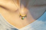 solid 24k gold pendant//gold emerald sapphire necklace//artisan gold handmade//24k gold pendant//24k gold pendant//emerald pendant//24k gold