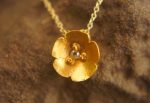 22k gold flower pendant//flower gold pendant//22k solid gold pendant//solid gold necklace//22k gold flower chain//gold flower necklace