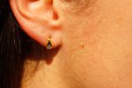 24k blue sapphire studs//24k gold earrings//24k gold drop sapphire//gold stud earrings//24k gold earrings//24k studs//boho artisan studs