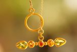 24k gold peridot and sapphire Pendant//Gold sapphire and peridot Pendant//peridot and sapphire chain//sapphire pendant//24k gold pendant