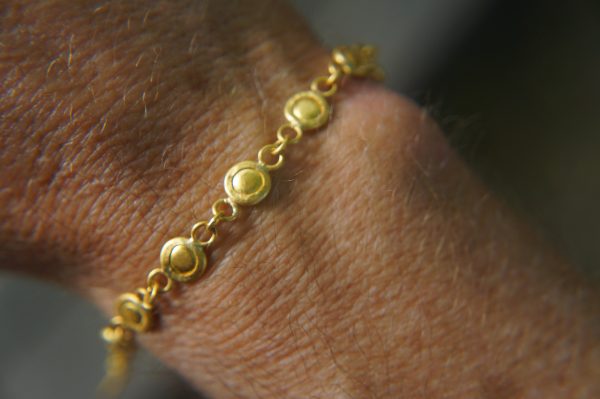 24k gold bracelet//24k gold charm bracelet//handmade artisan bracelet//gold link bracelet//women gold bracelet//artisan gold 24k bracelet