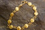 24k gold bracelet//24k gold charm bracelet//handmade artisan bracelet//gold link bracelet//women gold bracelet//artisan gold 24k bracelet