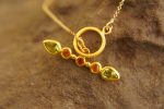 24k gold peridot and sapphire Pendant//Gold sapphire and peridot Pendant//peridot and sapphire chain//sapphire pendant//24k gold pendant