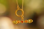 24k gold peridot and sapphire Pendant//Gold sapphire and peridot Pendant//peridot and sapphire chain//sapphire pendant//24k gold pendant