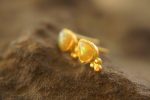 24k gold opal studs//artisan gold opal studs//drop opal studs//gold opal Earrings//24k gold earrings//opal gold studs//handmade gold studs