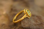 24k gold blue tourmaline and blue sapphire ring//multi stone gold ring//tourmaline gold ring//tourmaline and sapphire ring