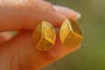 24k gold artisan studs//classic gold studs//hammered gold studs//artisan gold studs//hand made gold earrings//solid gold studs