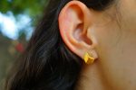 24k gold artisan studs//classic gold studs//hammered gold studs//artisan gold studs//hand made gold earrings//solid gold studs