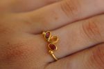 24k gold red and yellow sapphire ring//artisan multi stone ring//red and yellow sapphire ring//gold multi stone ring//24k gold ring
