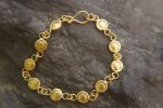 24k gold bracelet//24k gold charm bracelet//handmade artisan bracelet//gold link bracelet//women gold bracelet//artisan gold 24k bracelet
