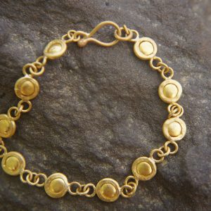 24k gold bracelet//24k gold charm bracelet//handmade artisan bracelet//gold link bracelet//women gold bracelet//artisan gold 24k bracelet