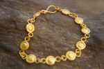24k gold bracelet//24k gold charm bracelet//handmade artisan bracelet//gold link bracelet//women gold bracelet//artisan gold 24k bracelet