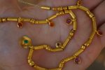 24k gold beaded charm necklace//24k multi stone necklace//24k gold necklace//charm necklace with gem stone//gold beaded necklace