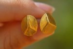 24k gold artisan studs//classic gold studs//hammered gold studs//artisan gold studs//hand made gold earrings//solid gold studs