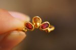 24k gold red and yellow sapphire ring//artisan multi stone ring//red and yellow sapphire ring//gold multi stone ring//24k gold ring