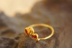 24k gold red and yellow sapphire ring//artisan multi stone ring//red and yellow sapphire ring//gold multi stone ring//24k gold ring