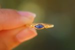 24k gold blue sapphire ring//artisan sapphire ring//blue sapphire 24k ring//24k gold hand made sapphire ring//artisan gold sapphire ring
