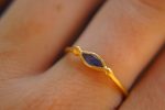 24k gold blue sapphire ring//artisan sapphire ring//blue sapphire 24k ring//24k gold hand made sapphire ring//artisan gold sapphire ring