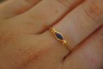 24k gold blue sapphire ring//artisan sapphire ring//blue sapphire 24k ring//24k gold hand made sapphire ring//artisan gold sapphire ring
