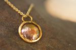 24k gold and rose gold round pendant//basic gold necklace//24k gold circle pendant//rose gold hammered pendant//solid gold round pendant