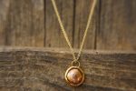 24k gold and rose gold round pendant//basic gold necklace//24k gold circle pendant//rose gold hammered pendant//solid gold round pendant