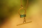 24k gold emerald pendant//24k emerald necklace//handmade emerald pendant//gold emerald pendant//24k pendant//gold emerald charm