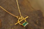 24k gold emerald pendant//24k emerald necklace//handmade emerald pendant//gold emerald pendant//24k pendant//gold emerald charm